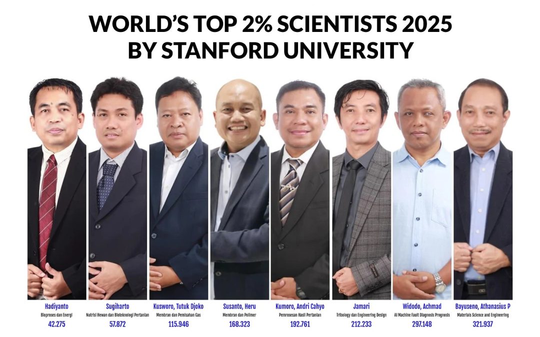 UNDIP Mendunia: 8 Ilmuwan UNDIP Masuk Daftar 2% Teratas Dunia Tahun 2025